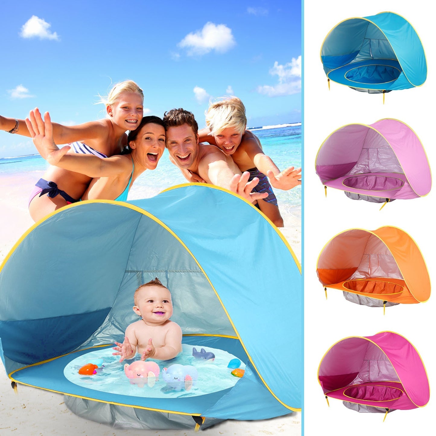 Baby Beach Tent - UV-Protecting, Waterproof, Easy Fold Pop-Up