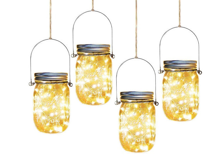 Solar Mason Jar  Light Decoration Mason Jar Light Outdoor Hanging Light Mason Jar Light String - Qubixa Green