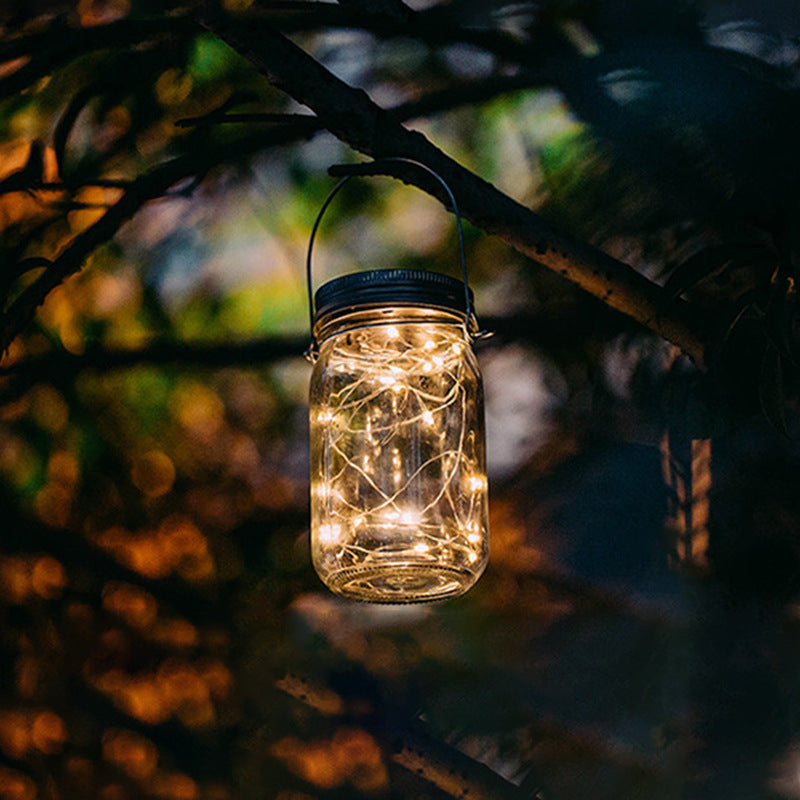 Solar Mason Jar  Light Decoration Mason Jar Light Outdoor Hanging Light Mason Jar Light String - Qubixa Green