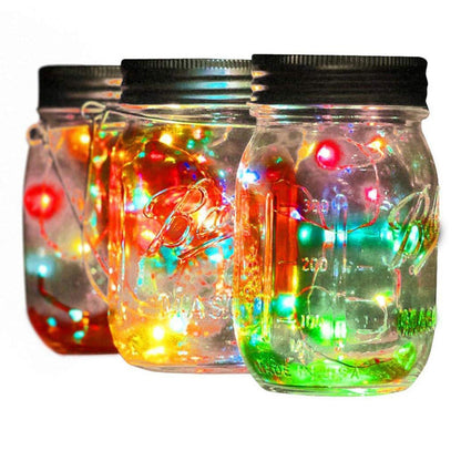 Solar Mason Jar  Light Decoration Mason Jar Light Outdoor Hanging Light Mason Jar Light String - Qubixa Green